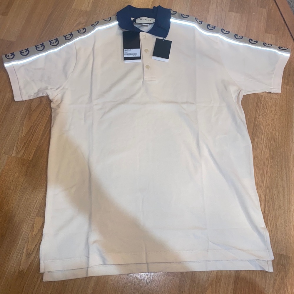 Gucci GG men’s L beige polo NWT